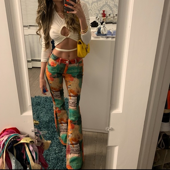 flare jeans renaissance print - Picture 5 of 9